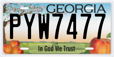 GA license plate PYW7477