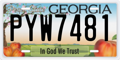 GA license plate PYW7481