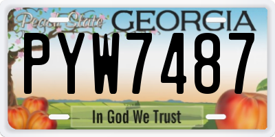GA license plate PYW7487