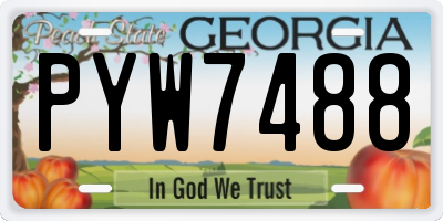 GA license plate PYW7488