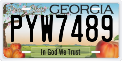 GA license plate PYW7489