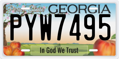 GA license plate PYW7495