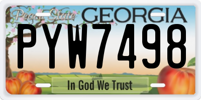 GA license plate PYW7498