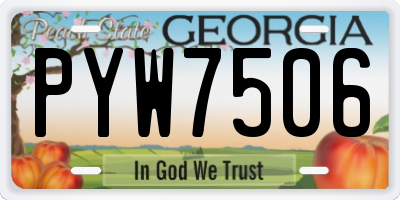 GA license plate PYW7506