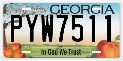 GA license plate PYW7511