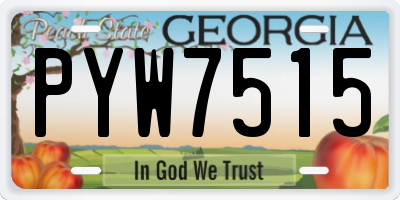 GA license plate PYW7515