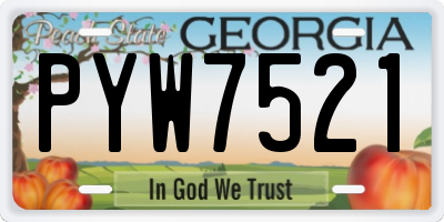 GA license plate PYW7521