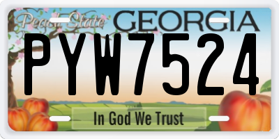 GA license plate PYW7524