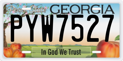 GA license plate PYW7527