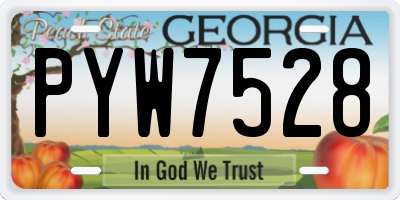 GA license plate PYW7528