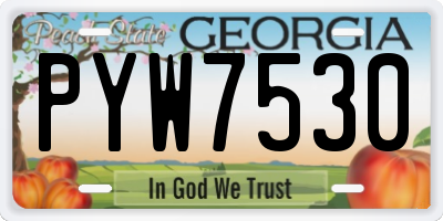 GA license plate PYW7530