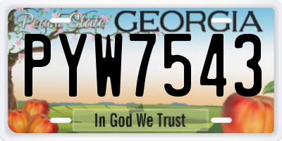 GA license plate PYW7543