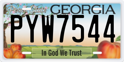 GA license plate PYW7544