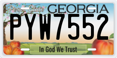 GA license plate PYW7552