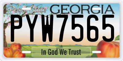 GA license plate PYW7565