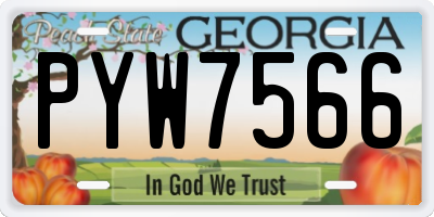 GA license plate PYW7566