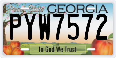 GA license plate PYW7572