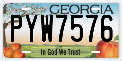 GA license plate PYW7576