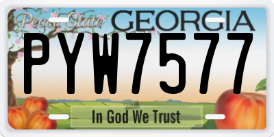 GA license plate PYW7577