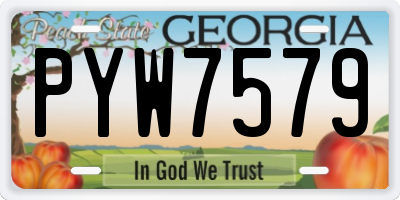 GA license plate PYW7579