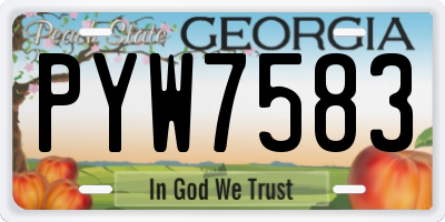 GA license plate PYW7583