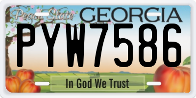 GA license plate PYW7586