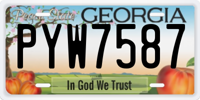 GA license plate PYW7587