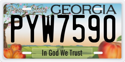 GA license plate PYW7590
