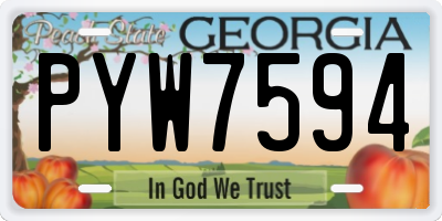 GA license plate PYW7594