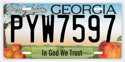 GA license plate PYW7597