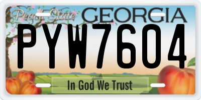 GA license plate PYW7604