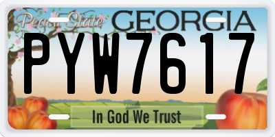 GA license plate PYW7617