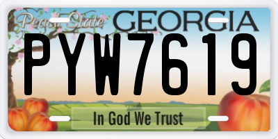 GA license plate PYW7619