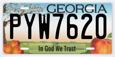 GA license plate PYW7620