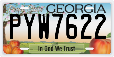 GA license plate PYW7622
