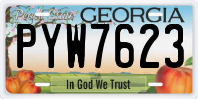 GA license plate PYW7623