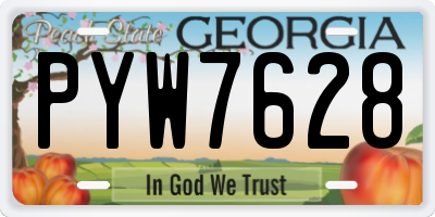 GA license plate PYW7628