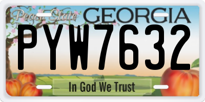 GA license plate PYW7632