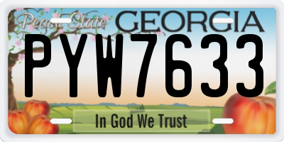 GA license plate PYW7633