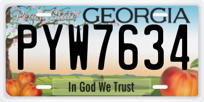 GA license plate PYW7634