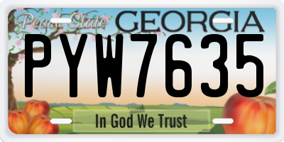 GA license plate PYW7635