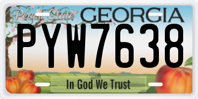 GA license plate PYW7638