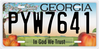 GA license plate PYW7641