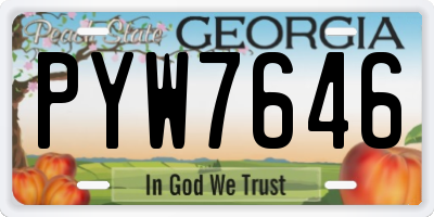 GA license plate PYW7646