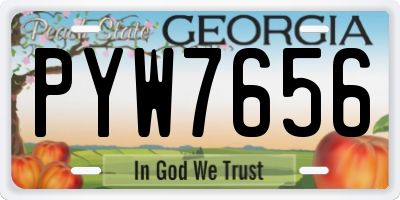 GA license plate PYW7656