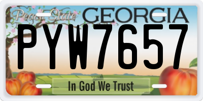 GA license plate PYW7657
