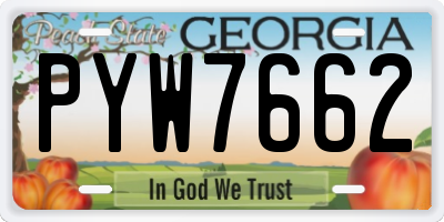 GA license plate PYW7662