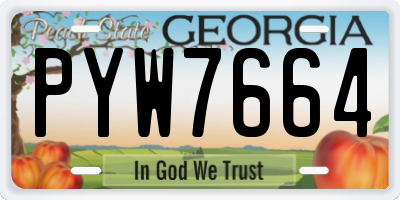 GA license plate PYW7664