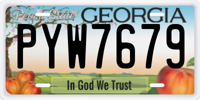 GA license plate PYW7679