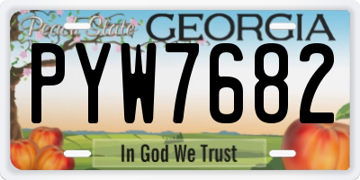 GA license plate PYW7682